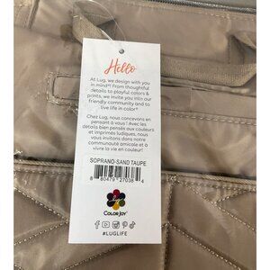 Lug Soprano RFID Quilted Tote Bag - Unisex, Large, Sand Taupe with Extra Pockets